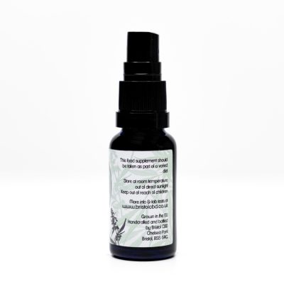 600mg 3% Bristol CBD Oil, 20ml Spray, Side 1