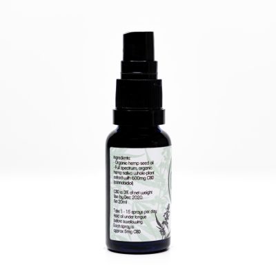 600mg 3% Bristol CBD Oil, 20ml Spray, Side 2