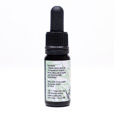 2000mg 20% Gold Bristol CBD Oil, Side 1