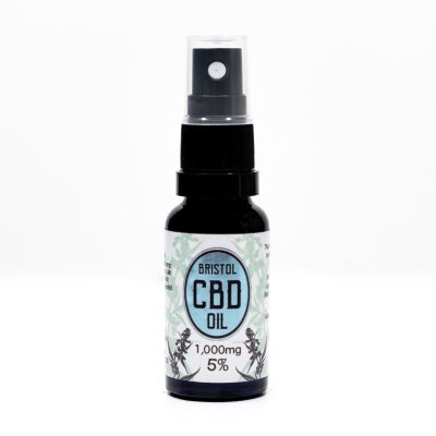 100mg 5% (Peppermint Flavour) 20ml Spray, Bristol CBD Oil, Front Lid